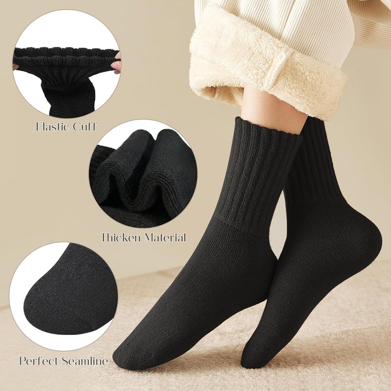 Sunovelties Womens Merino Wool Socks 3 Pairs Winter Ski Warm Boot Socks Men Thermal Thick Cozy Hiking - Image 5